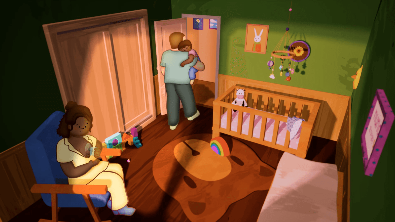 Fotograma de Nuno: animación 2D de Antía Iglesias sobre escenarios 3D de Martín Joga